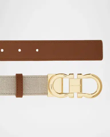 Ferragamo Canvas and Leather Gancini Belt | Thumbnail 5 Ferragamo Canvas and Leather Gancini Belt | Thumbnail 5