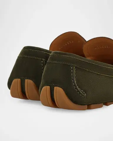 Ferragamo Men's Gancio Woven-Loop Nubuck Driving Loafers | Thumbnail 5 Ferragamo Men's Gancio Woven-Loop Nubuck Driving Loafers | Thumbnail 5