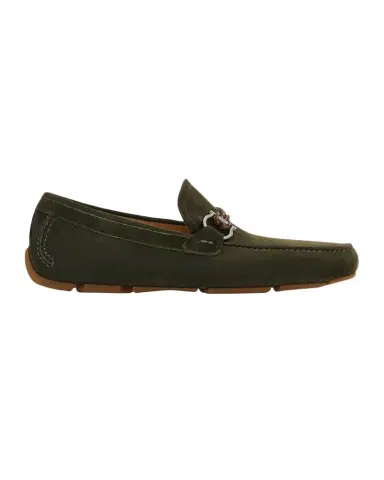 Ferragamo Men's Gancio Woven-Loop Nubuck Driving Loafers | Thumbnail 1 Ferragamo Men's Gancio Woven-Loop Nubuck Driving Loafers | Thumbnail 1