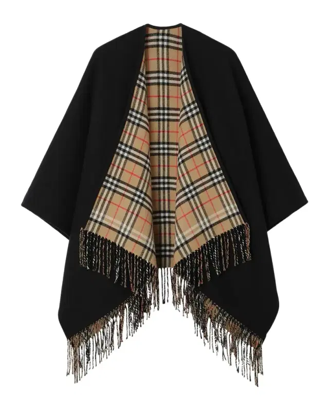 Burberry Reversible Check Wool Cape