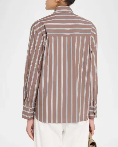Vince Stripe Button-Front Shirt | Thumbnail 3