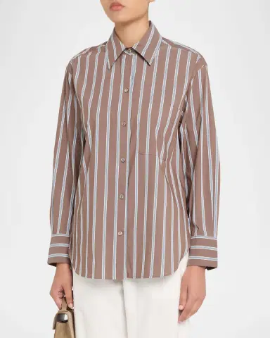 Vince Stripe Button-Front Shirt | Thumbnail 4