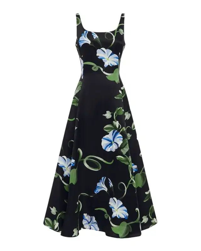 Serafina Printed Sleeveless A-Line Maxi Dress