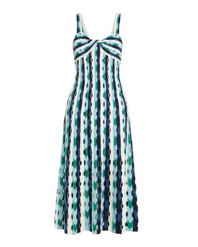 Christina Knit Twist-Front Midi Dress