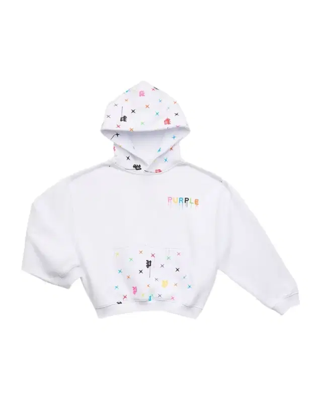 Purple Kids Boy 's Multicolor Monogram Logo Hoodie, Size 4-12
