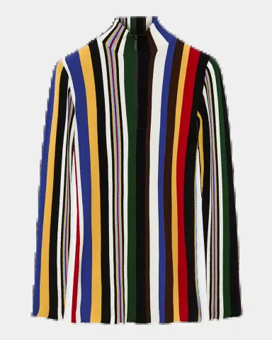 Loewe Striped Rib Quarter-Zip Top | Thumbnail 2 Loewe Striped Rib Quarter-Zip Top | Thumbnail 2