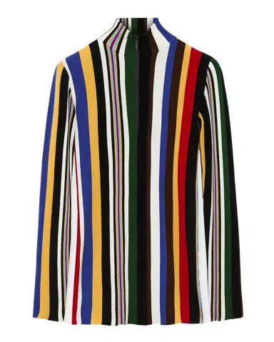 Loewe Striped Rib Quarter-Zip Top | Thumbnail 1 Loewe Striped Rib Quarter-Zip Top | Thumbnail 1