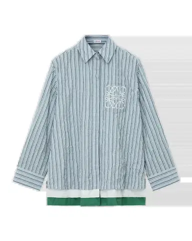 Loewe Striped Crinkled Cotton Button-Down Shirt | Thumbnail 2 Loewe Striped Crinkled Cotton Button-Down Shirt | Thumbnail 2