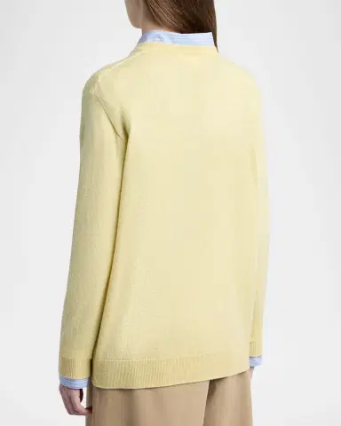 The Row Nian Cashmere V-Neck Sweater | Thumbnail 3 The Row Nian Cashmere V-Neck Sweater | Thumbnail 3
