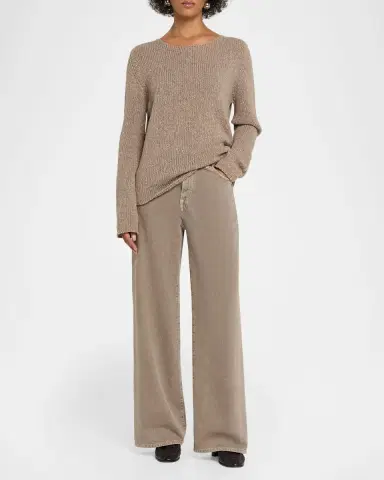 The Row Nitha Cashmere Knit Crewneck Sweater | Thumbnail 2 The Row Nitha Cashmere Knit Crewneck Sweater | Thumbnail 2