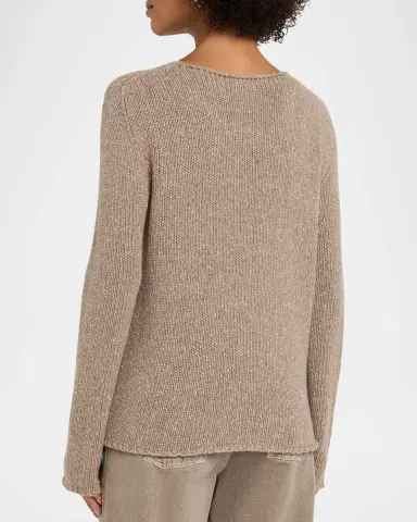 The Row Nitha Cashmere Knit Crewneck Sweater | Thumbnail 3 The Row Nitha Cashmere Knit Crewneck Sweater | Thumbnail 3