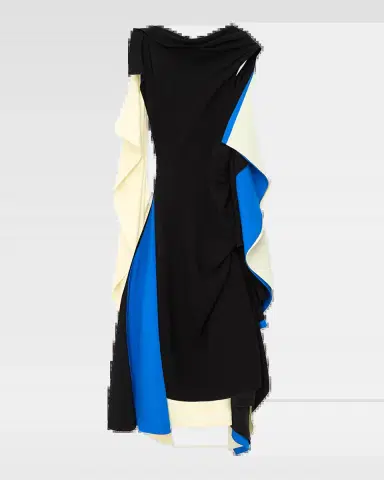 Loewe Asymmetric Colorblock Draped High-Low Dress | Thumbnail 2 Loewe Asymmetric Colorblock Draped High-Low Dress | Thumbnail 2