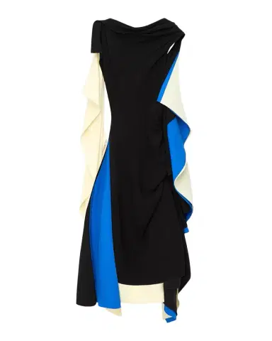 Loewe Asymmetric Colorblock Draped High-Low Dress | Thumbnail 1 Loewe Asymmetric Colorblock Draped High-Low Dress | Thumbnail 1