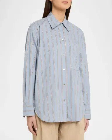 Vince Stripe Button-Front Shirt | Thumbnail 4