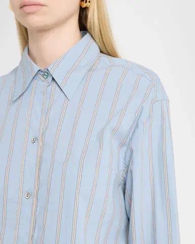 Vince Stripe Button-Front Shirt | Thumbnail 5