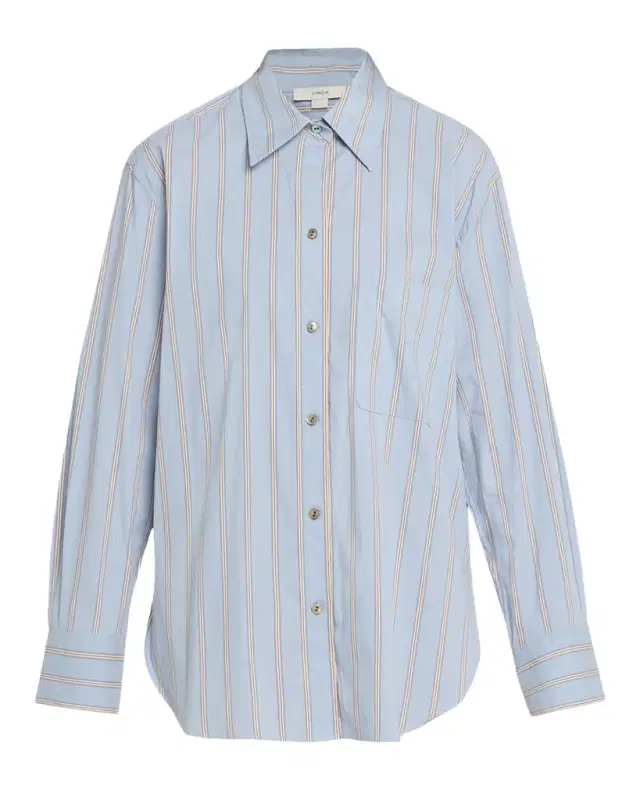 Vince Stripe Button-Front Shirt