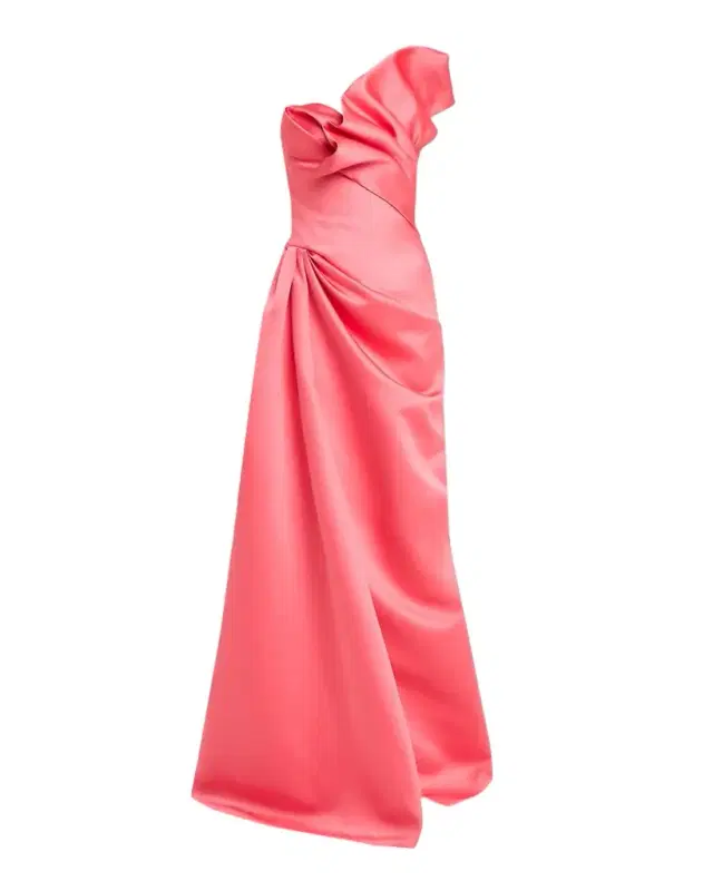 Atelier Prabal Gurung Tamara Strapless Ruffle Satin A-Line Gown