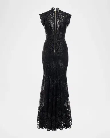 Zhivago Stolen Dreams Sheer Lace Mermaid Gown | Thumbnail 9 Zhivago Stolen Dreams Sheer Lace Mermaid Gown | Thumbnail 9