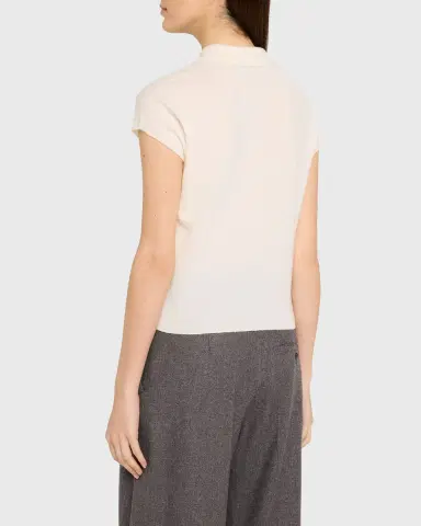 Vince Short-Sleeve Cashmere-Blend Polo Sweater | Thumbnail 3