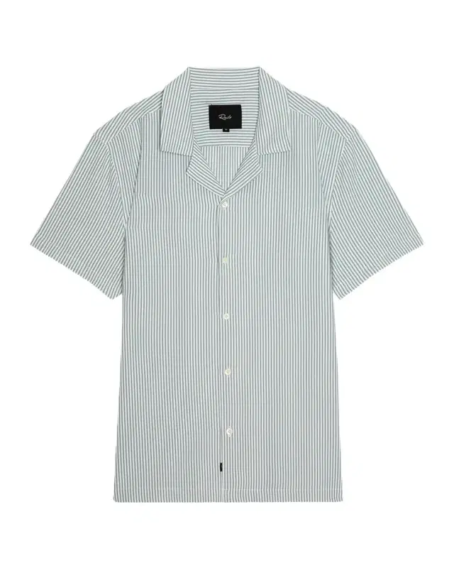 Men 's Short-Sleeve Amalfi Shirt in Sage Stripes