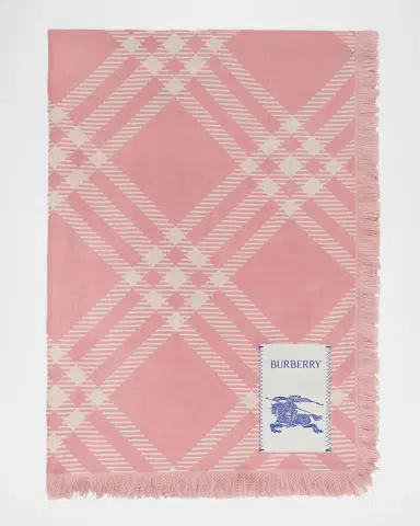 Burberry Wide Check Wool Silk Scarf | Thumbnail 4 Burberry Wide Check Wool Silk Scarf | Thumbnail 4