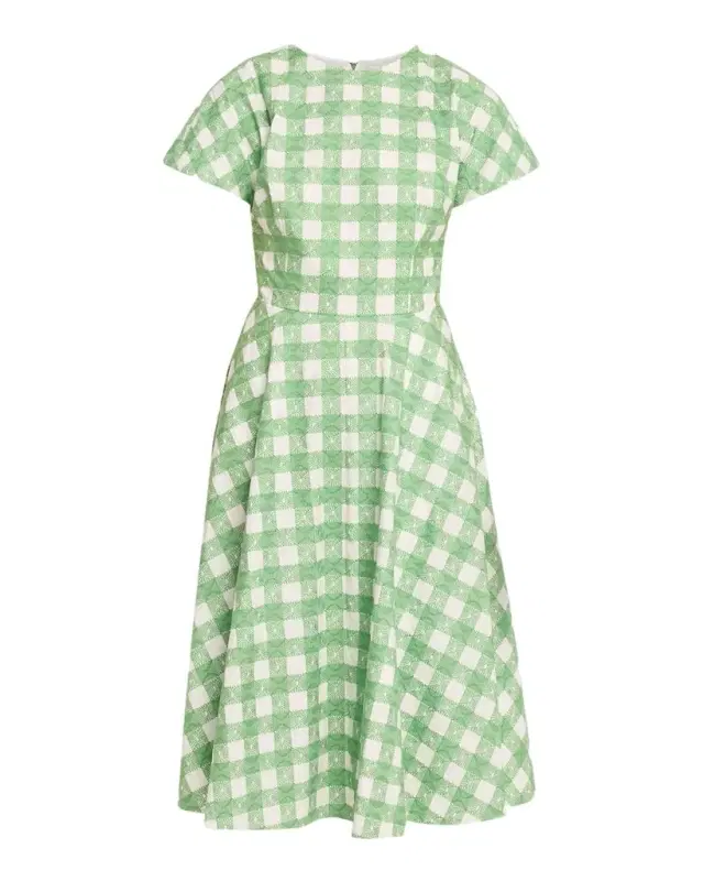 Buttercup Gingham Short-Sleeve Midi Dress