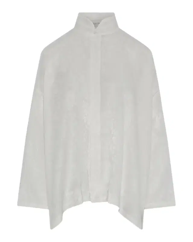 Wide A-Line Double Stand Collar Shirt - Mid Plus Length