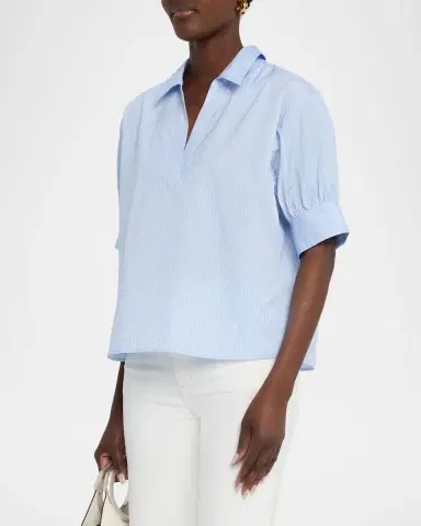 FRAME The Striped Popover Top | Thumbnail 4 FRAME The Striped Popover Top | Thumbnail 4
