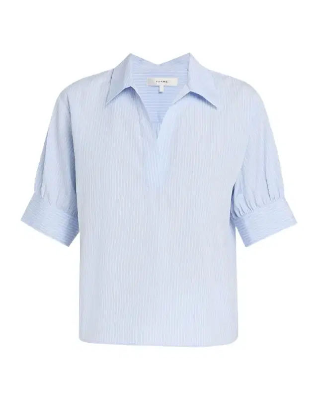 FRAME The Striped Popover Top