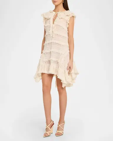 Aknvas Nora Shirred Chiffon Mini Dress | Thumbnail 4