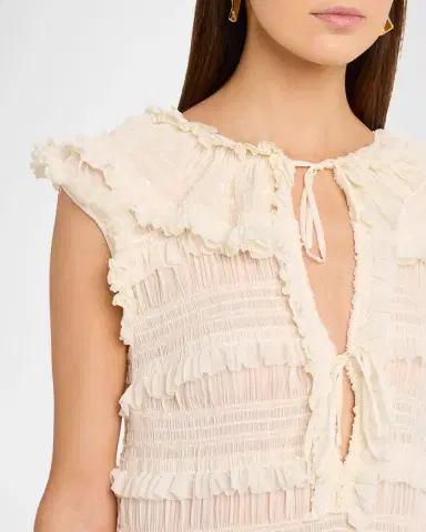 Aknvas Nora Shirred Chiffon Mini Dress | Thumbnail 5