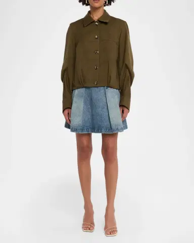 Loewe Single-Breasted Cotton Balloon Jacket | Thumbnail 2 Loewe Single-Breasted Cotton Balloon Jacket | Thumbnail 2
