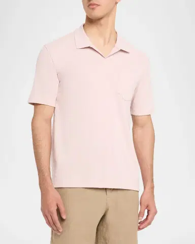 Vince Men 's Textured Johnny Collar Polo Shirt | Thumbnail 4