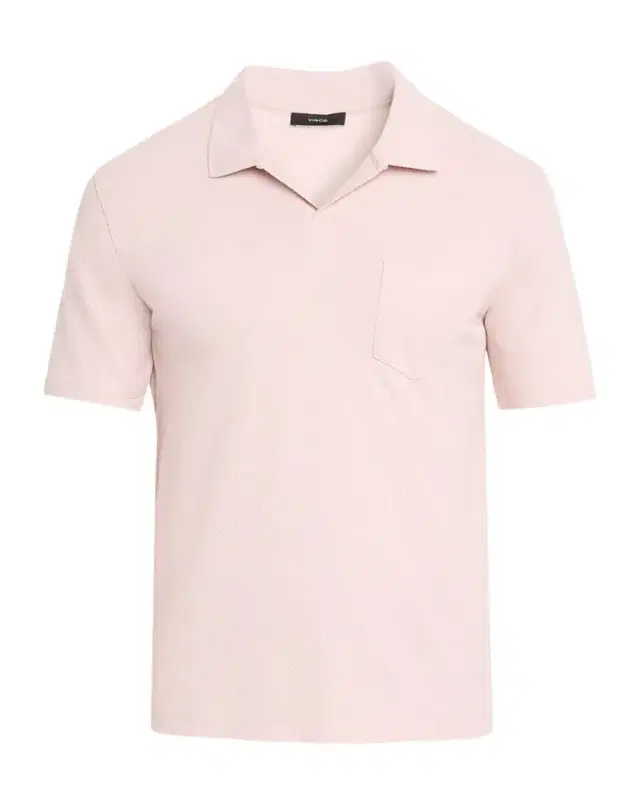 Men 's Textured Johnny Collar Polo Shirt