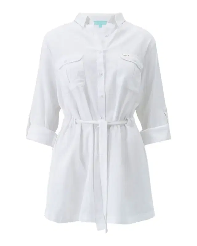 Melissa Odabash Lacey Cotton-Linen Mini Shirtdress Coverup