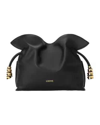 Loewe Flamenco Ruched Clutch Bag in Leather | Thumbnail 1 Loewe Flamenco Ruched Clutch Bag in Leather | Thumbnail 1