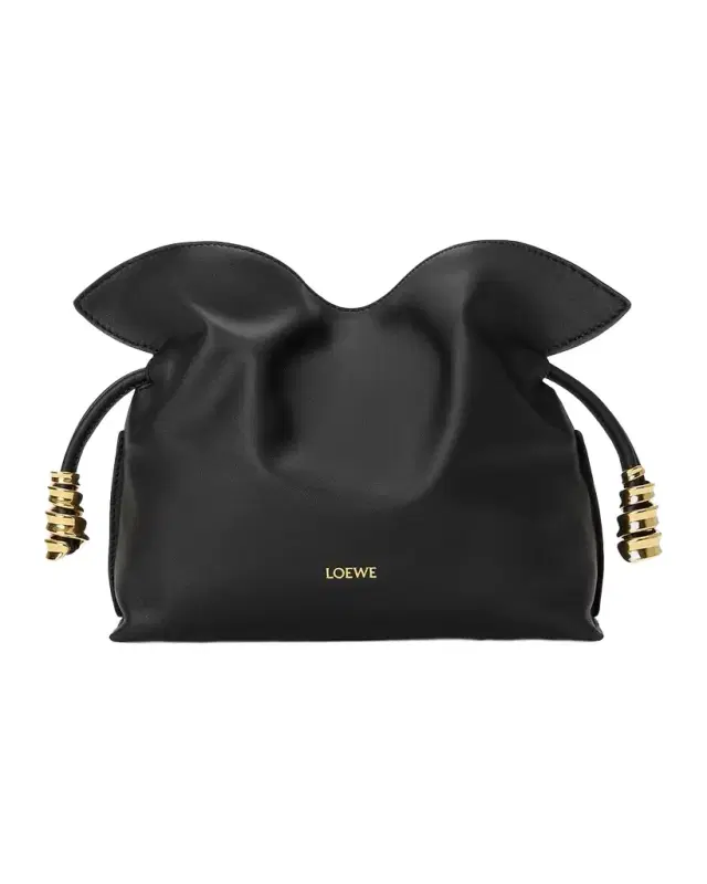 Loewe Flamenco Ruched Clutch Bag in Leather