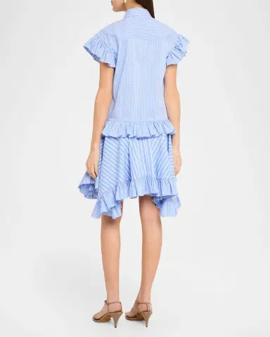 Aknvas Mila Pinstripe Ruffled Poplin Dress | Thumbnail 3 Aknvas Mila Pinstripe Ruffled Poplin Dress | Thumbnail 3
