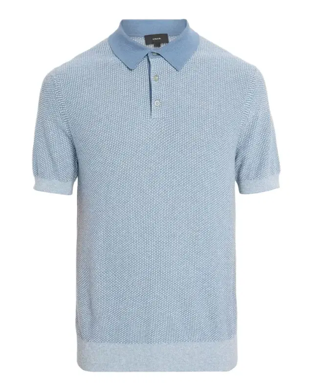 Men 's Geometric-Jacquard Wool-Blend Polo Sweater