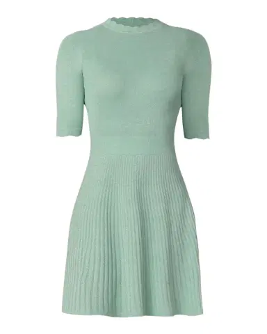 Shoshanna Warren Scalloped Shimmer Knit Mini Sweater Dress | Thumbnail 1 Shoshanna Warren Scalloped Shimmer Knit Mini Sweater Dress | Thumbnail 1