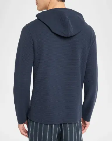 Vince Men's Double-Face Textured Hoodie | Thumbnail 3