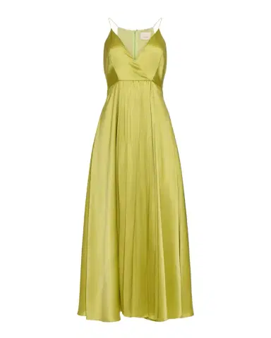 Cinq à Sept Galina Sleeveless Pleated Satin Midi Dress | Thumbnail 1