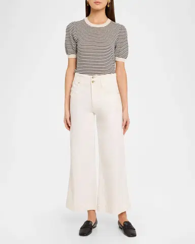 FRAME The Striped Gather Sweater | Thumbnail 2 FRAME The Striped Gather Sweater | Thumbnail 2