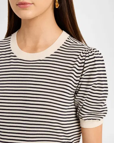 FRAME The Striped Gather Sweater | Thumbnail 5 FRAME The Striped Gather Sweater | Thumbnail 5