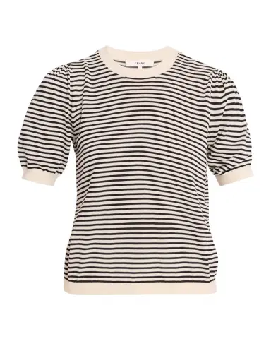 FRAME The Striped Gather Sweater | Thumbnail 1 FRAME The Striped Gather Sweater | Thumbnail 1