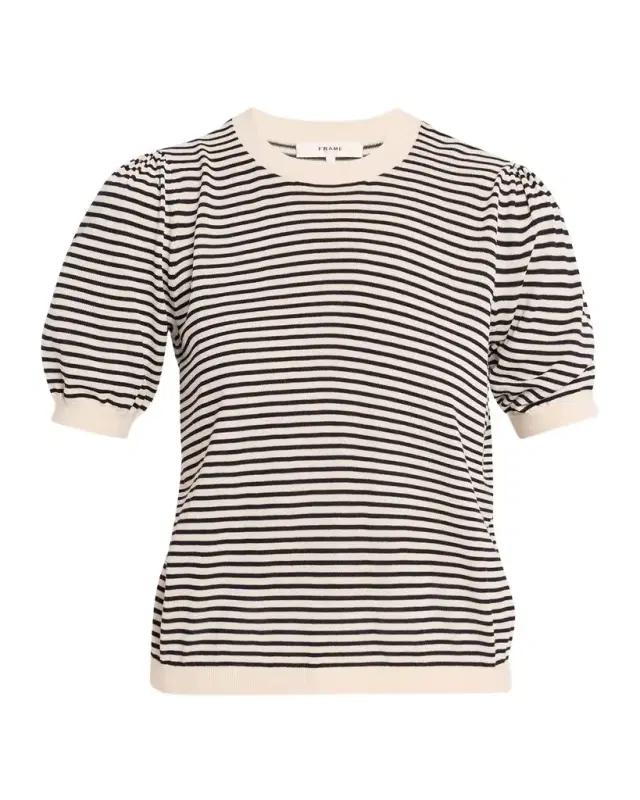 FRAME The Striped Gather Sweater