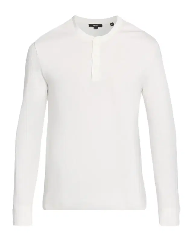 Men 's Jacquard-Rib Cotton Long-Sleeve Henley T-Shirt