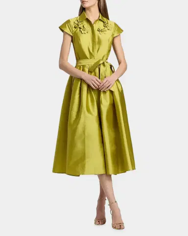 THEIA Vada Taffeta Shirtdress | Thumbnail 2 THEIA Vada Taffeta Shirtdress | Thumbnail 2