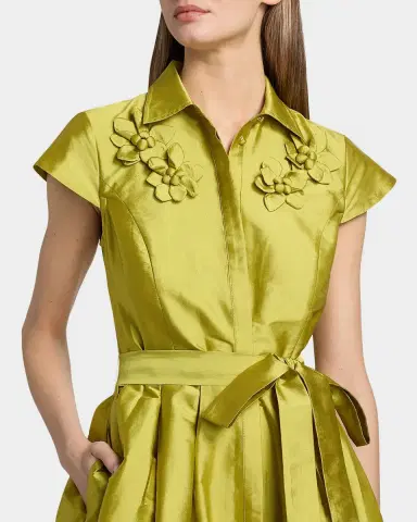 THEIA Vada Taffeta Shirtdress | Thumbnail 5 THEIA Vada Taffeta Shirtdress | Thumbnail 5