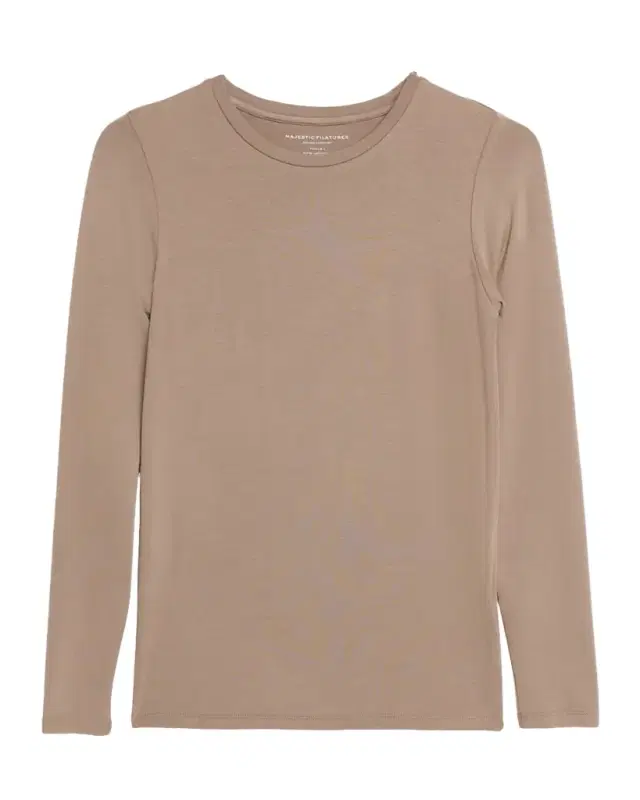 Majestic Filatures Soft Touch Long-Sleeve Crewneck T-Shirt